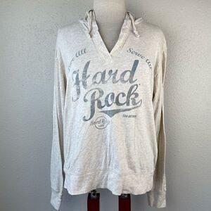 Hard Rick Cafe San Antonio V-Neck Hoodie Top Size XL EUC